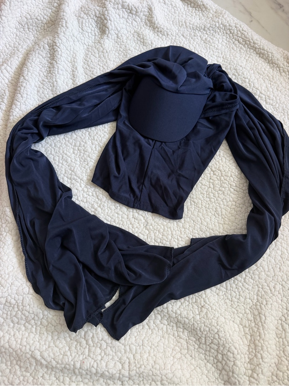 Navy Built-In Cap Headscarf for Women